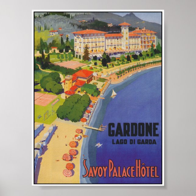 Sjö Garda Italien Vintage resor Poster (Framsidan)
