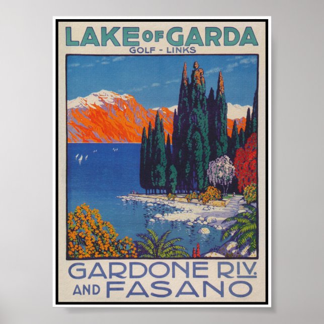 Sjö Garda Italien Vintage resor Poster (Framsidan)