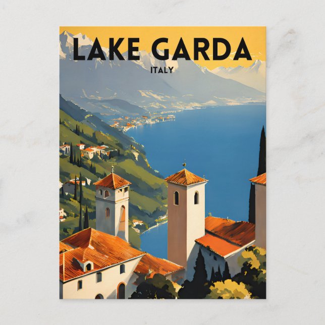 Sjö Garda Italien Vykort (Framsida)