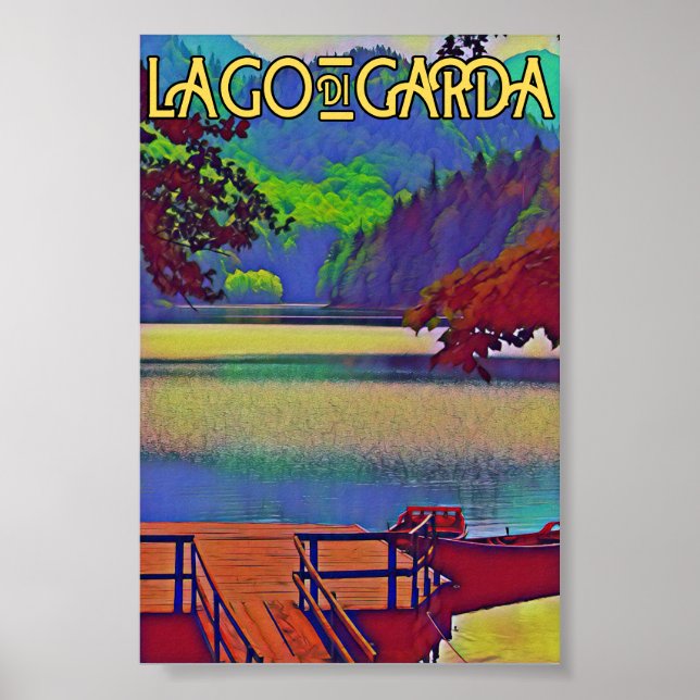 Sjö garda - Lago di garda italian Islands Poster (Framsidan)