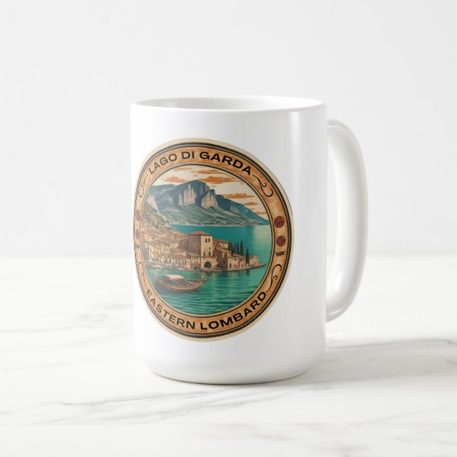 sjö garda - lago di garda italian resa kaffemugg (Framsida höger)