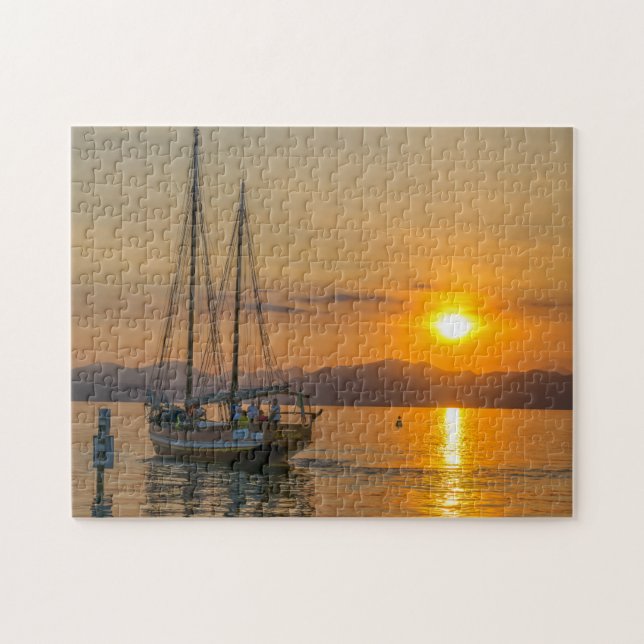 Sjö Garda sunset Cruise puzzle Pussel (Horisontell)
