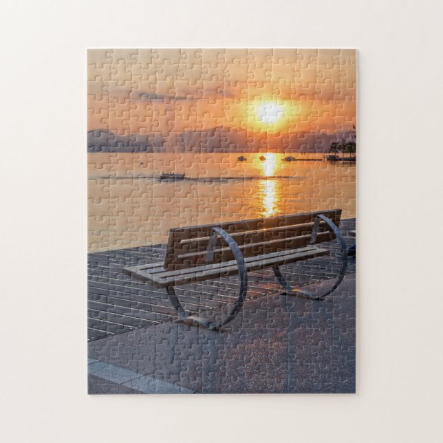 Sjö Garda sunset puzzle Pussel (Vertikal)