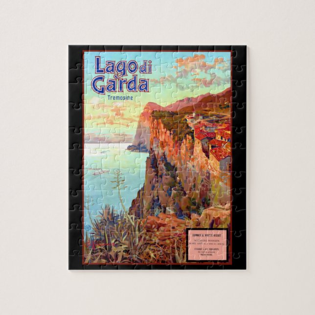 Sjö Garda Travel Poster Puzzle Pussel (Vertikal)