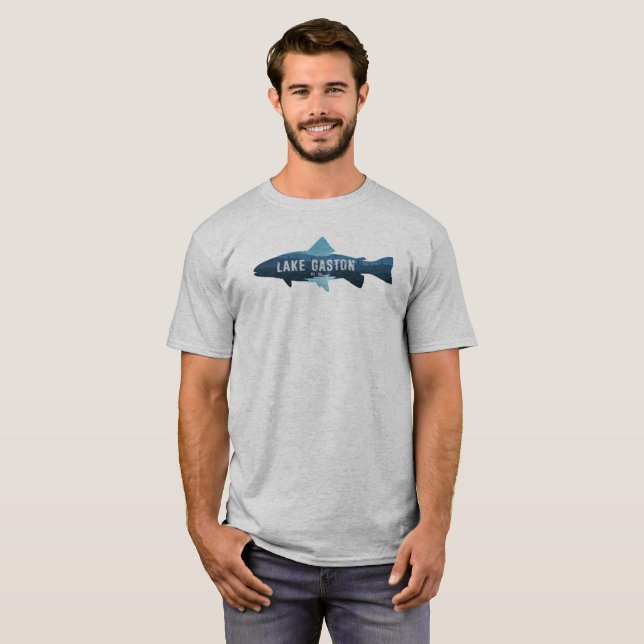 Sjö Gaston North Carolina Virginia Fish T Shirt (Hel framsida)