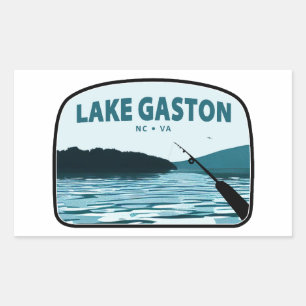 Sjö Gaston North Carolina Virginia Fishing Rod Rektangulärt Klistermärke