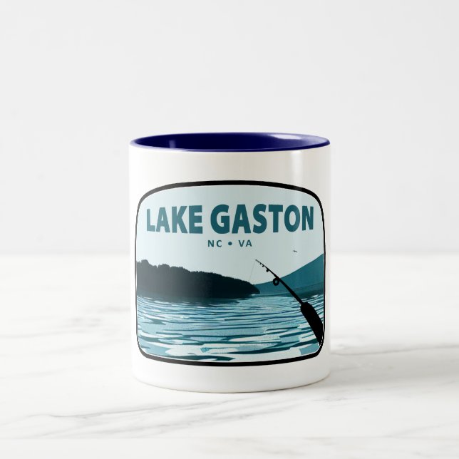Sjö Gaston North Carolina Virginia Fishing Rod Två-Tonad Mugg (Center)