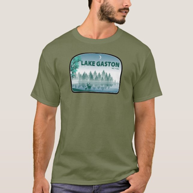 Sjö Gaston North Carolina Virginia Hjort T Shirt (Framsida)