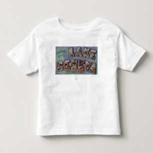 Sjö Geneva, Wisconsin - stora brevplatser T Shirt