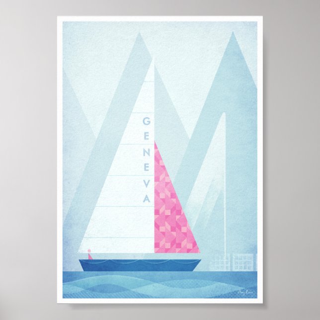 Sjö Genève Vintage resor Poster (Framsidan)