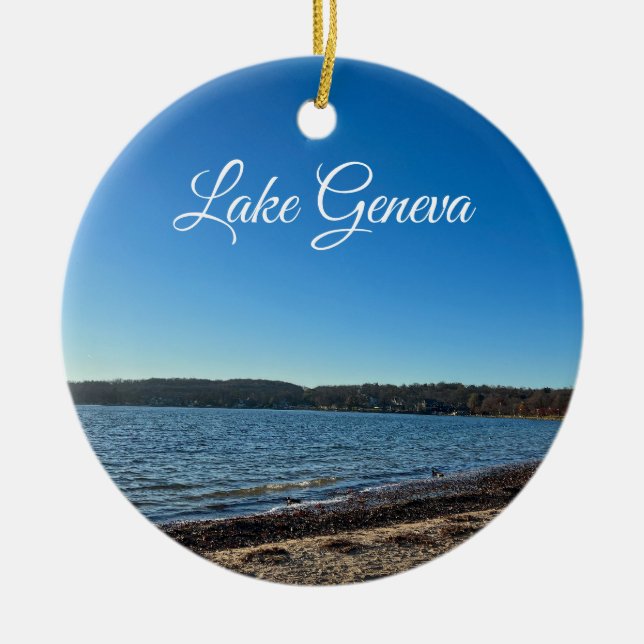 Sjö Genève Wisconsin Ceramic Ornament (Framsidan)