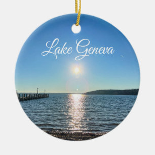 Sjö Genève Wisconsin Ceramic Ornament