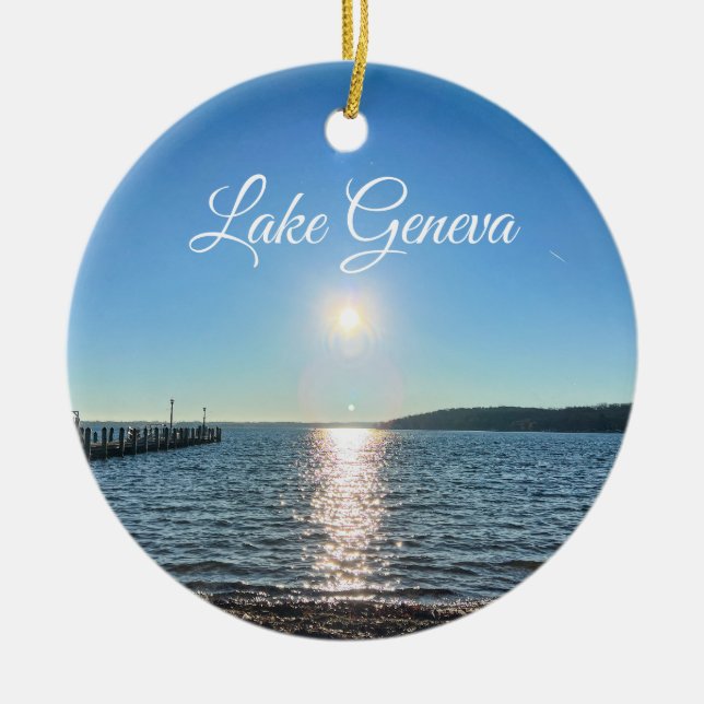 Sjö Genève Wisconsin Ceramic Ornament (Framsidan)