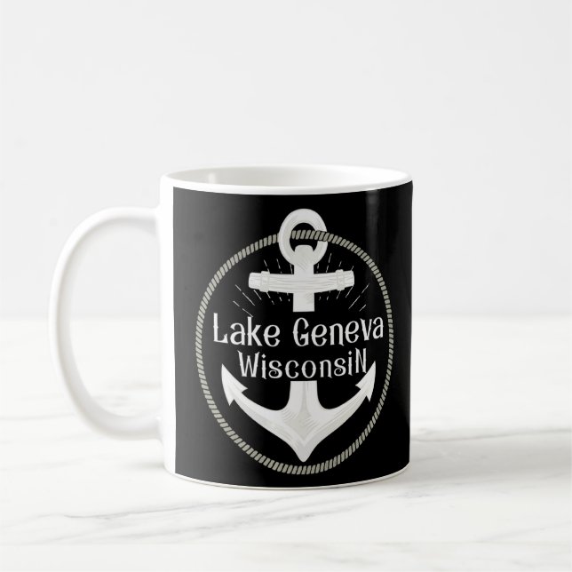 Sjö Genève Wisconsin Nautical Anchor Kaffemugg (Vänster)