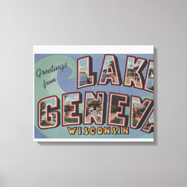 Sjö Genève, Wisconsin - Stora Brev-scenen Canvastryck (Framsida)