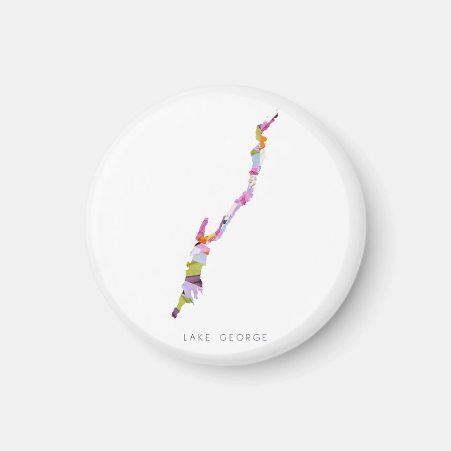 Sjö George Minimalist Silhouette Karta Magnet (Framsidan)