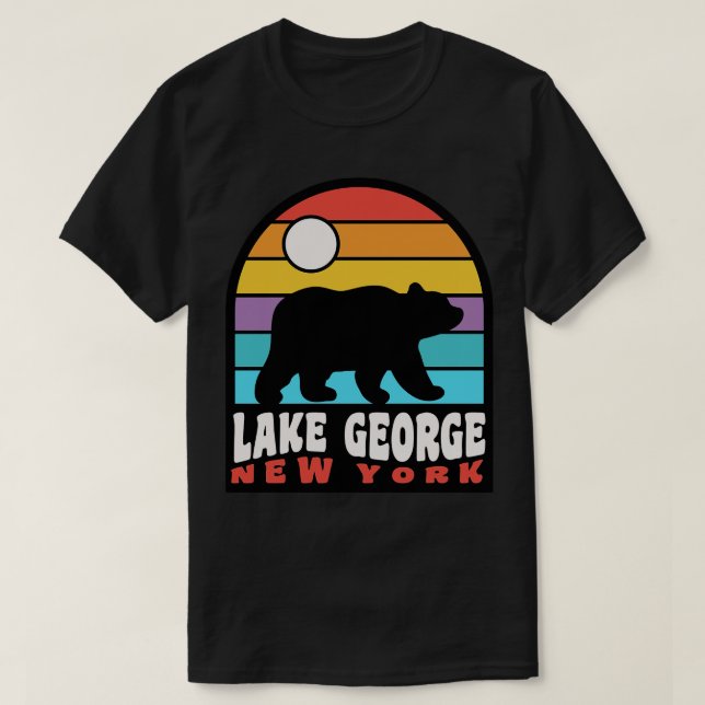 Sjö George New York Adirondack Mountains Bear Bad T Shirt (Design framsida)