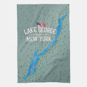 Sjö George New York Karta Kökshandduk