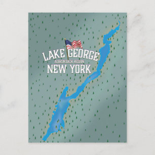 Sjö George New York Karta Vykort