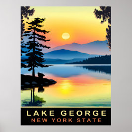 Sjö George, New York-staten, Travel Poster