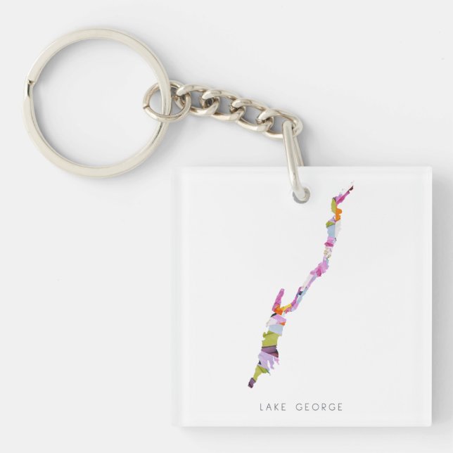 Sjö George Silhouette Karta Keychain (Framsidan)