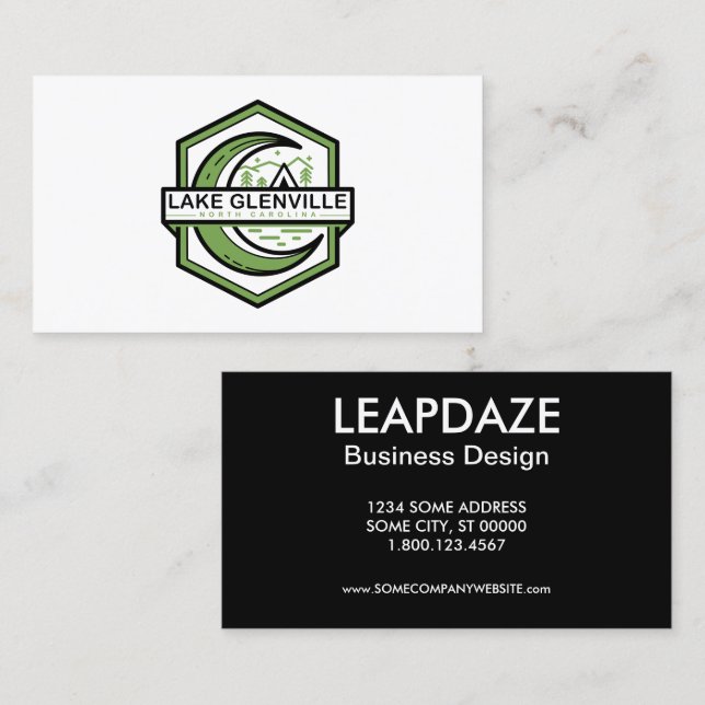 SJÖ GLENVILLE NC måne hexa Visitkort (Fram/baksida)