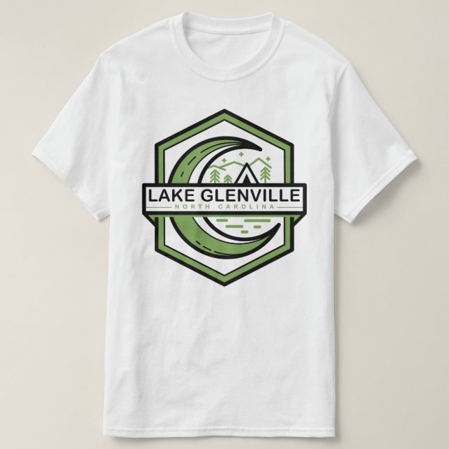 sjö glenville norra carolina måne shine t shirt (Design framsida)