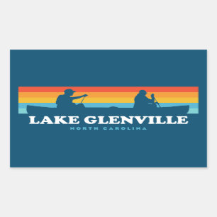 Sjö Glenville North Carolina Canoe Rektangulärt Klistermärke