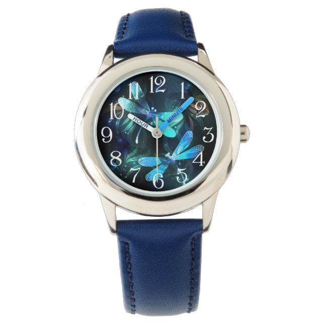 Sjö Glowing Dragonflies Armbandsur (Framsida)