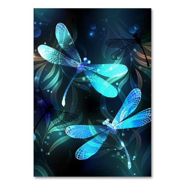 Sjö Glowing Dragonflies Bordsnummer (Framsidan)