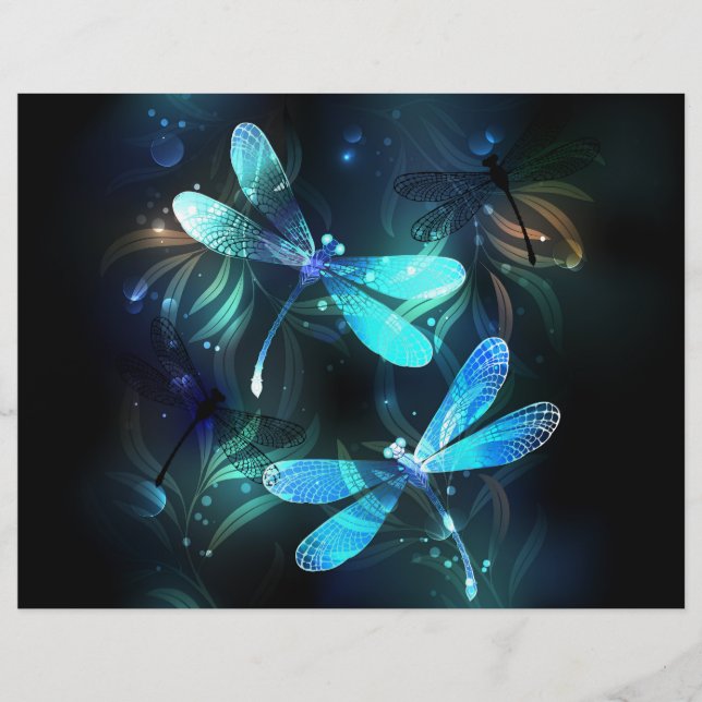 Sjö Glowing Dragonflies Brevhuvud (Framsida)