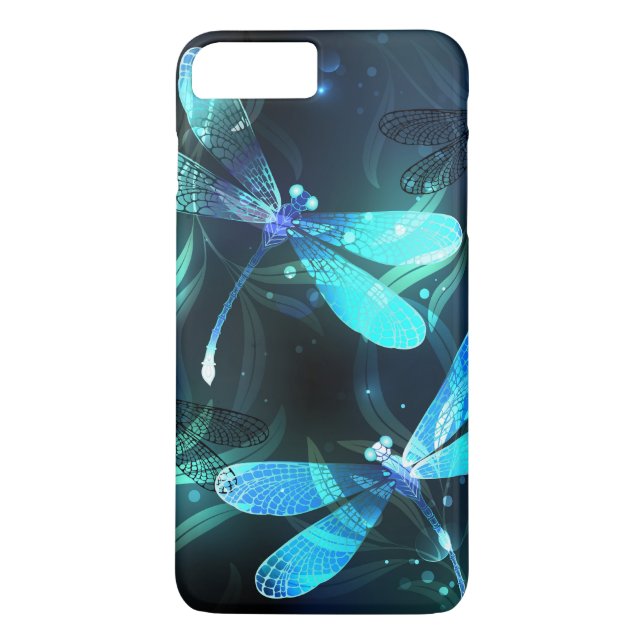 Sjö Glowing Dragonflies Case-Mate iPhone Skal (Baksida)