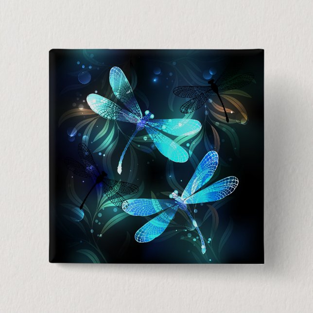 Sjö Glowing Dragonflies Knapp (Framsida)
