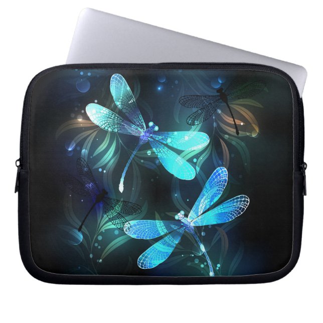 Sjö Glowing Dragonflies Laptop Fodral (Framsidan)