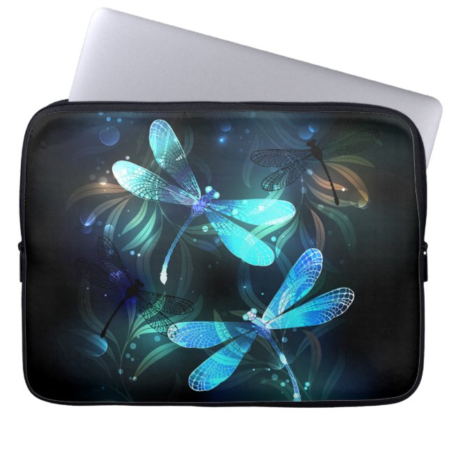 Sjö Glowing Dragonflies Laptop Fodral (Framsidan)