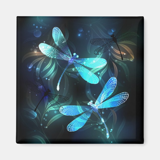 Sjö Glowing Dragonflies Magnet (Framsidan)