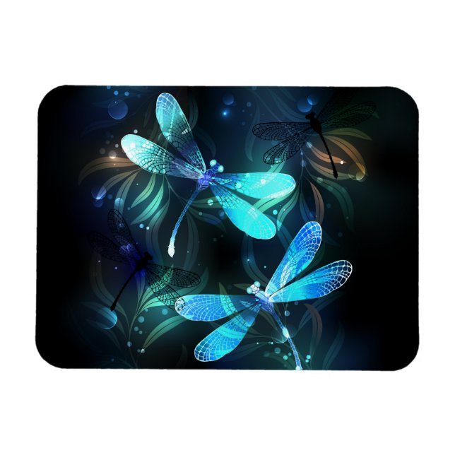 Sjö Glowing Dragonflies Magnet (Horisontell)