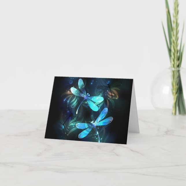 Sjö Glowing Dragonflies Meddelande (Framsida)