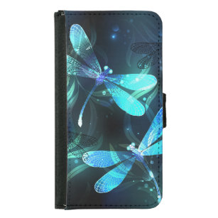 Sjö Glowing Dragonflies Plånboksfodral För Samsung Galaxy S5