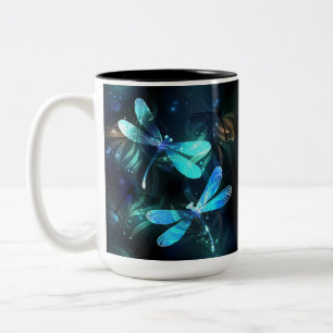Sjö Glowing Dragonflies Två-Tonad Mugg