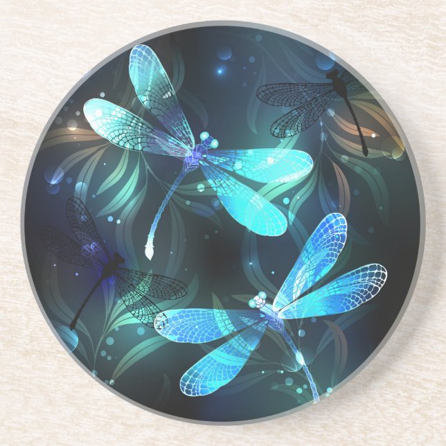 Sjö Glowing Dragonflies Underlägg (Framsidan)