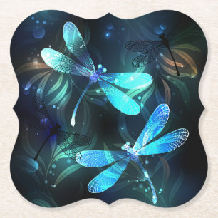 Sjö Glowing Dragonflies Underlägg Papper