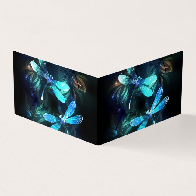 Sjö Glowing Dragonflies Visitkort (Utsida)