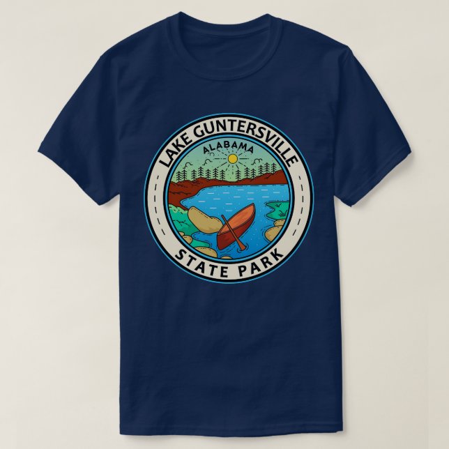 Sjö Guntersville State Park Alabama Badge TShirt T Shirt (Design framsida)