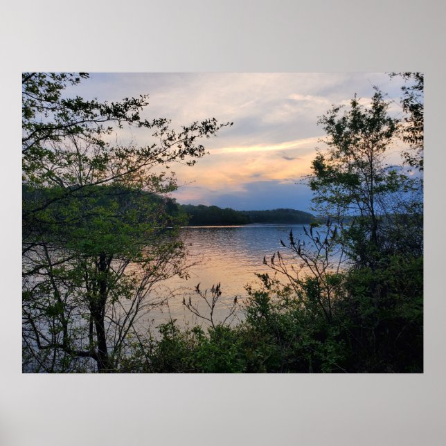 Sjö Hartwell Mountain Sjö Sunset Poster (Framsidan)