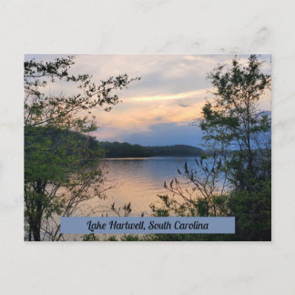 Sjö Hartwell South Carolina Mountain Sjö Sunset Vykort