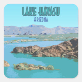 Sjö Havasu Arizona Vintage Fyrkantigt Klistermärke