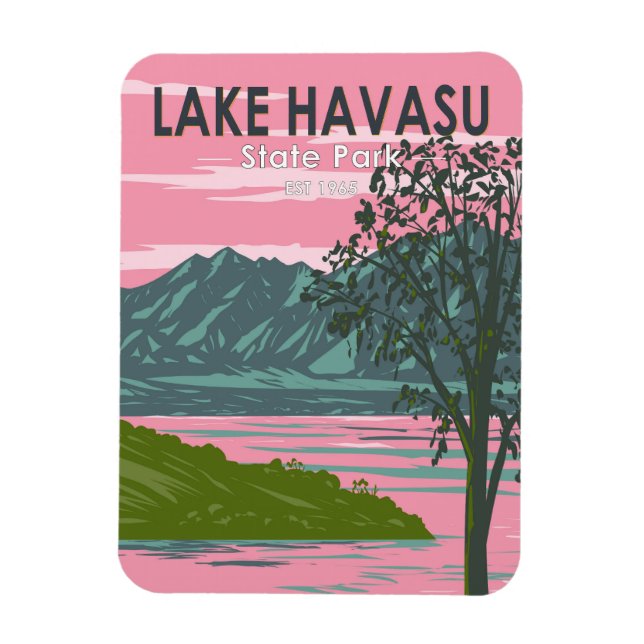 Sjö Havasu State Park Travel Art Vintage Magnet (Vertikal)