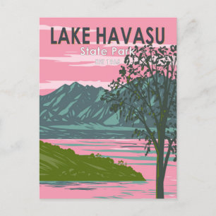 Sjö Havasu State Park Travel Art Vintage Vykort