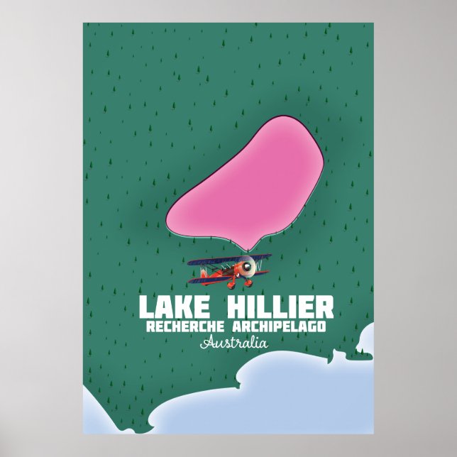 Sjö Hillier australiensisk karta. Poster (Framsidan)